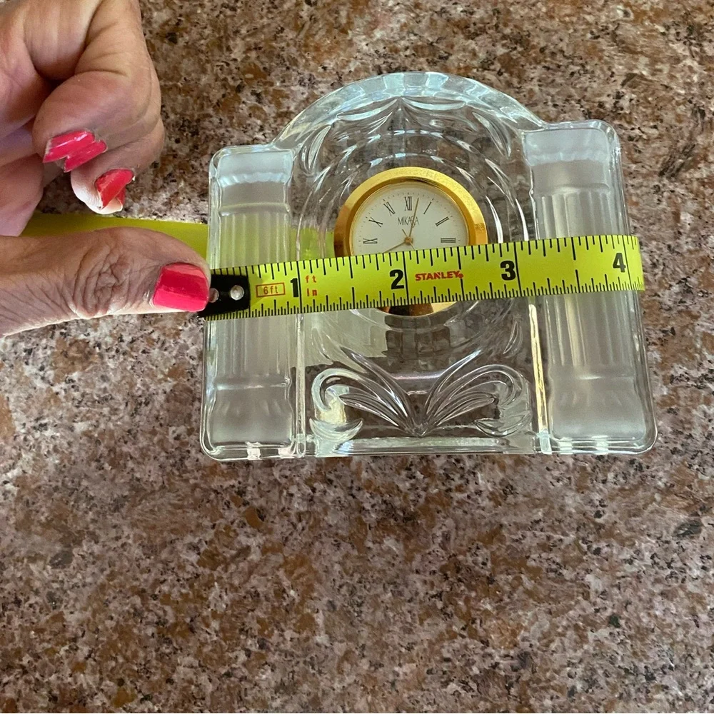 Clear Crystal Mantel Clock with Gold-Tone Bezel